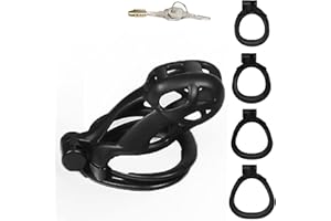 SeLgurFos Cobra-V3.0 conjunto de cinturón de castidad de jaula de pene 3D transpirable con 4 tamaños de anillo de pene jaula de castidad SM juguete sexual masculino (short)