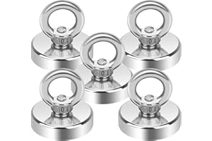 Teokantz 5 PCS Ø 32mm Neodymium Magnets, Strong Magnet 36KG/79LBS, Magnetic Hooks, Strong Magnets Heavy Duty