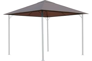QUICK STAR Ersatzdach 3x3m Gartenpavillon Nizza Taupe Pavillon Partyzelt Bezug Plane
