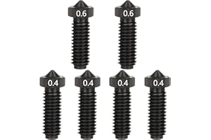 Nssnlur 6 pezzi ugello in acciaio temprato Kobra 2, 4 pezzi 0,4 mm 2 pezzi 0,6 mm set di ugelli estrusore hotend stampanti 3D per Anycubic Kobra 2/Kobra 2 Pro/Kobra 2 Neo/Kobra 2 Plus/Kobra 2 Max