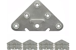 VICHOME 16x escuadras metálicas, placas de refuerzo traseras, unión y fijación, para muebles armarios estanterias cómodas marcos.