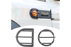 DIYUCAR Carbon Steel Car Side Fender Turn Signal Light Guard Cover Trim Frame Bezels Decoration Compatible with Ineos Grenadier 2020-2024 Exterior Accessories
