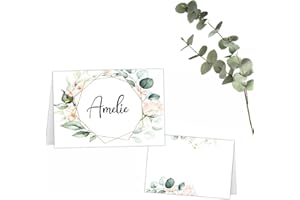 Kackspecht Tischkarten Namenskarten 50 Stück zum beschriften Hochzeit Geburtstag Konfirmation Kommunion Taufe Feier Namensschilder zum selbst beschriften Boho