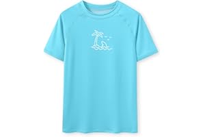 Glimnerize Jungen Rashguard Schwimmshirt Kurzarm UV Shirt Badeshirt Rundkragen Bademode Trocknend 104-164…