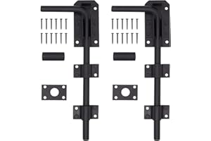 EAI Gate Drop Bolt | Heavy Duty Black 18 Inch / 450mm Gate/Garage Drop Down Bolt | Pack of 2 with Fixings