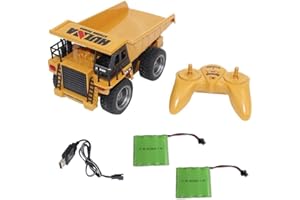 MODELTRONIC Camión volquete HUINA 1540 Metal 6 Canales en 2.4G Escala 1:18 con volquete/con Luces/Completo con 2X bateria Recargable/Truck RC/Camión Radio Control Obra