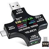 YOJOCK USB C Tester USB Power Meter 2 in 1 Digital Multimeter 3.6-32V 0-5.1A Voltage and Current Tester Meter, Type C USB 3.0