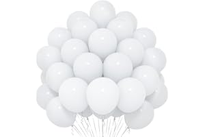 YOYOIN Weiße Luftballons, 50 Stück, 12 Zoll Matt Weiß Luftballons, Weiße Latex Helium Ballons Für Frauen Mädchen Kinder Für Weißes Thema Geburtstagsfeier Vorschlag Abschlussfeier Babyparty Hochzeitsfeiern