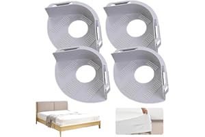 JJIW Bettlakenspanner, Bettlaken Halter Mit Verschlussriemen, Spannbettlaken Halter - Halten Die Laken Fest Und Straff, Passend FüR Matratzen (Grau, S)