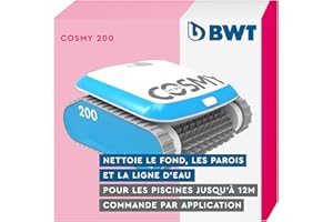 BWT Robot de Piscine BWT Cosmy 200 | Particulièrement léger et Compact | pour Les piscines d'une Longueur allant jusqu'à 10 m | Nettoyage fiable du Fond | avec Commande par Application