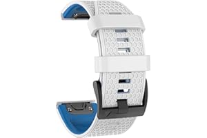 MYSNBKN Pasek szybkiego dopasowania 22 mm do Garmin Fenix 7, Fenix 6, Fenix 5, EPIX 2, miękki silikonowy pasek zastępczy do Garmin Forerunner 935, 945, 955, 754, Approach S60, S62