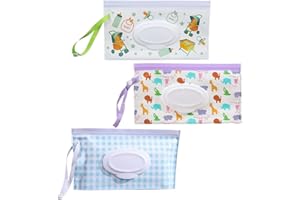 ZZHBOO 3 Piezas Bolsa de Toallitas Húmedas Reutilizable Dispensador de Toallitas Húmedas Estuche Portátil para Bolsas de Transporte de Toallitas