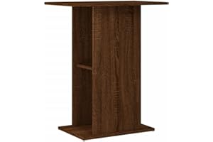 vidaXL Engineered Wood Aquarium Stand with Ample Storage, Sleek Design in Brown Oak - Suitable for Living Room, Lounge Area, Bedroom