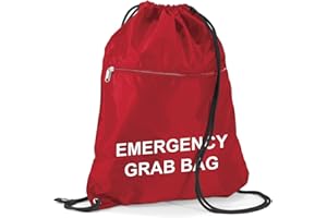 WORKWEAR WORLD School Evacuation Emergency Grab Bag - Printed Red Documents & Equipment Drawstring Sack Bag