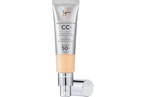 IT Cosmetics, Base de Maquillaje, Tratamiento Antiedad e Hidratante con SPF50+, Cobertura Total, Acabado Natural, 12 Tonos Disponibles, YSBB CC+, 32ml