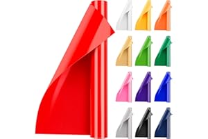 Artcut Iron On Vinyl, 12" x 3ft Heat Transfer Vinyl for Fabric, Shirts, Clothing, Bag(Red)