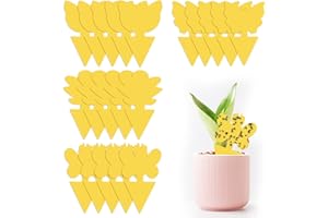 MENNYO 20pcs Trappole Adesive Insetti -Piante Trappola appiccicosa per Flycatcher,Plug-in Trappola Moscerini per Contro Afidi, Bianche,Mosche Minatori