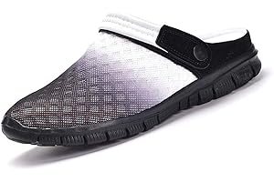 Clogs Herren Pantoletten Mesh Sabot Sommer Hausschuhe Damen Atmungsaktiv Gartenschuhe mit rutschfest Weiche Sohle Freizeit Sandalen,Gr.36-48
