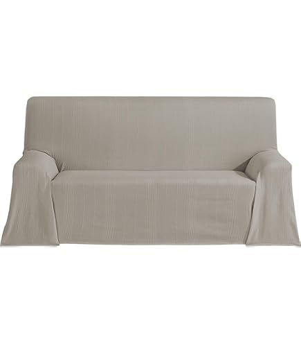 Telo Copridivano PENSIERI DELICATI 360x290 Cm - Cotone Riciclato Made In Italy, Beige - Perfetto Per Salva Divano, Picnic E Arredo Casa - Foto 11