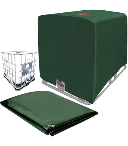Telone Per Serbatoio IBC Da 1000 L Anti-UV, Copertura Contenitore Serbatoio Acqua Pioggia 210d Antivento 120 100 116 Cm Nero 97158270