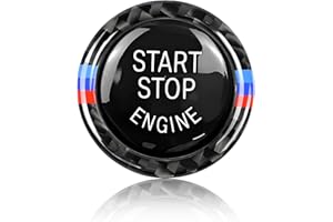 XICIKI For B-M-W Accessories Start Stop Button Cover Engine One-key Start Interior Accessories for BMW 1 3 5 Series E90 E60 E70 3 5 X5 X6 Z4 E89 2009-2016 (Black)