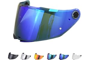 JQF GEAR Visera Casco Moto Reemplazo para MT-V-28B/Thunder 4 SV,Lente de Casco de Protección contra el Viento para Motocicleta,Accesorios para Cascos de Moto (Cromo Azul)