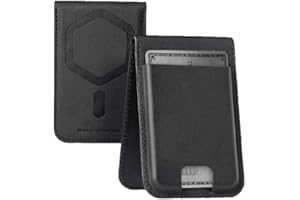 URBAN ARMOR GEAR Metropolis Magnetic Slim Wallet mit Standfunktion (Geldbörse aus veganem Leder, Bis zu fünf Kreditkarten) Schwarz