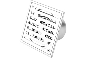 TYENAZA Kwadratowe odpływy prysznicowe Odpływy podłogowe ze stali nierdzewnej Antyzapachowa brama odpływowa Duży kaliber do łazienki Kuchnia Garaż Piwnica(110 * 110mm)