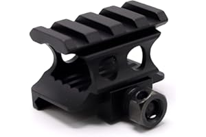 TRIROCK 0.83" Saddle Height Super Slim 4 Slots Picatinny Riser Mount Adapter Metal Compact with 21mm Rail Base