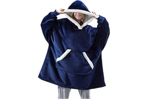 DOUUCO Felpa con Cappuccio Oversize Coperta Indossabile Gigante Sherpa Coperta Pullover Blanket Hoodie Super Confortevole Felp con Coperta Gigante con Cappuccio Anteriore Gigante Tasca Gigante