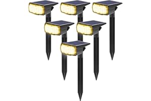 GOLUMUP 36 LED Spot Solaire Extérieur, Lampe Solaire Etanche IP67, Projecteur Solaire Exterieur 860LM avec 2 Modes d’Éclairage pour Jardin, Cour, Allée, Chemin, Trottoir, Terrasse, 6 Pack