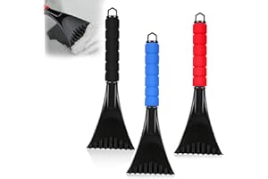 SFSSHUI 3 Piezas Raspador De Hielo,Rasca Hielo Coche,Rascador De Parabrisas,Coche Raspador De Hielo,Rasqueta Quita Nieve,Espátula Hielo Coche con Mango De Gomaespuma,para Coche Camionetas.