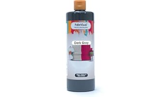 FabriCoat Fabric Paint 2023 Colours - Used for Restoring or Changing the Colour of Upholstery, Soft Furnishings, Car Interiors, Clothing, & Footwear. (500ml, Dark Grey)