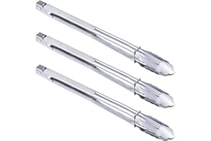 HINMAY 16 Inch Stainless Steel Cooking Grilling Tongs Extra Long Camp Dutch Oven Tongs for Kitchen and Barbecue Charcoal (16-Inch 3 Pieces)