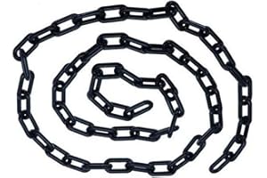 MACHSWON 5 m x 6 mm Kunststoffkette Absperrglied Warnsicherheit Parkplatz Kunststoffkette für dekorativen Gartenzaun (schwarz)