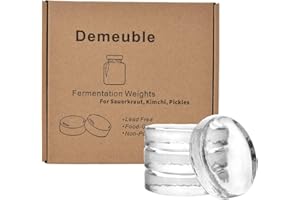 DEMEUBLE Lot de 4 poids de fermentation en verre pour conservation de choucroute, kimchi, cornichons