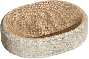 ARSBORUI Griffoir pour Chat, Planche à Gratter Chat, 2 en 1 Ovale Griffoirs en Sisal pour Chats, Ovale Lit pour Chats Durabl-e et Recyclable, pour Le Soin Naturel des Griffes, 41x31x10cm