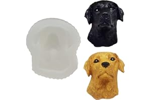 JUMYEE 3D Labrador Dog Silicone Cake Decor Fondant Sugarcraft Molds Chocolate Baking Mold Soap Aromatherapy Clay Wax Candle Making Mould Tool DIY Resin Epoxy Plaster Handmade Gift Craft