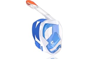 Flyboo Snorkel Mask, Full Face Snorkel Set, 180°view Snorkeling Gear with Panoramic Design-Compatible Sports Camera, Diving Mask with Anti-fog and Anti-leak Technology for Adults and Kids