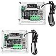 Greluma 2 Pcs Temperature Controller Module with Case, XH W1209 Display Digital Thermostat Module with Waterproof NTC Probe -50~110℃ Electronic Temperature Temp Control Module Switch with Case