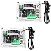 Greluma 2 Stk W1209 LED Digital Thermostat Controller Temperatur Temp Steuerschalter Modul Bord 12 V DC -50~110°C mit Wasserd