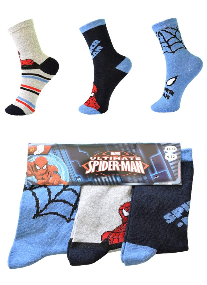 Dc-Comics-Spiderman-12-Paar-Jungen-Socken-12-verschiedene-TOP-Designs