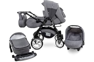 Urbano Cochecito de Bebe 3in1 Combi Carrito SILLA de COCHE by GaGaDumi (U5-Denim)