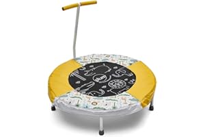 Plum Play Junior Jungle Bouncer Toddler Trampoline with Animal Sounds and Print - Rubber Feet for Indoor and Outdoor Use - Soft Grip Safety Handle - 18 Months to 3 Years