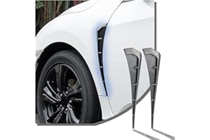 JNNJ 2PCS Coche Fender Side Cover, Fender Adhesivo Decorativo Trim, Fibra de Carbono Spoiler Cuerpo Decoración Cubierta, Ventilación Lateral Estilo Mejilla Tiburón Uso Común En Coche(Fibra-Carbono)