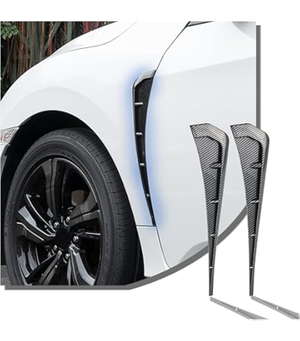 LHCER Prise D'Air D'Admission Capot, Couvercle D'Admission D'Air, 2pcs Style Fibre De Carbone Voiture Prise D'Air D'Admission Décoratif Capot De Scoop Vent Couvercle Universel