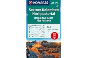 KOMPASS Wanderkarte 657 Sextner Dolomiten, Hochpustertal / Dolomiti di Sesto, Alta Pusteria 1:25.000: markierte Wanderwege, Hütten, Fahrradwege, ... zur offline Verwendung in der KOMPASS-App