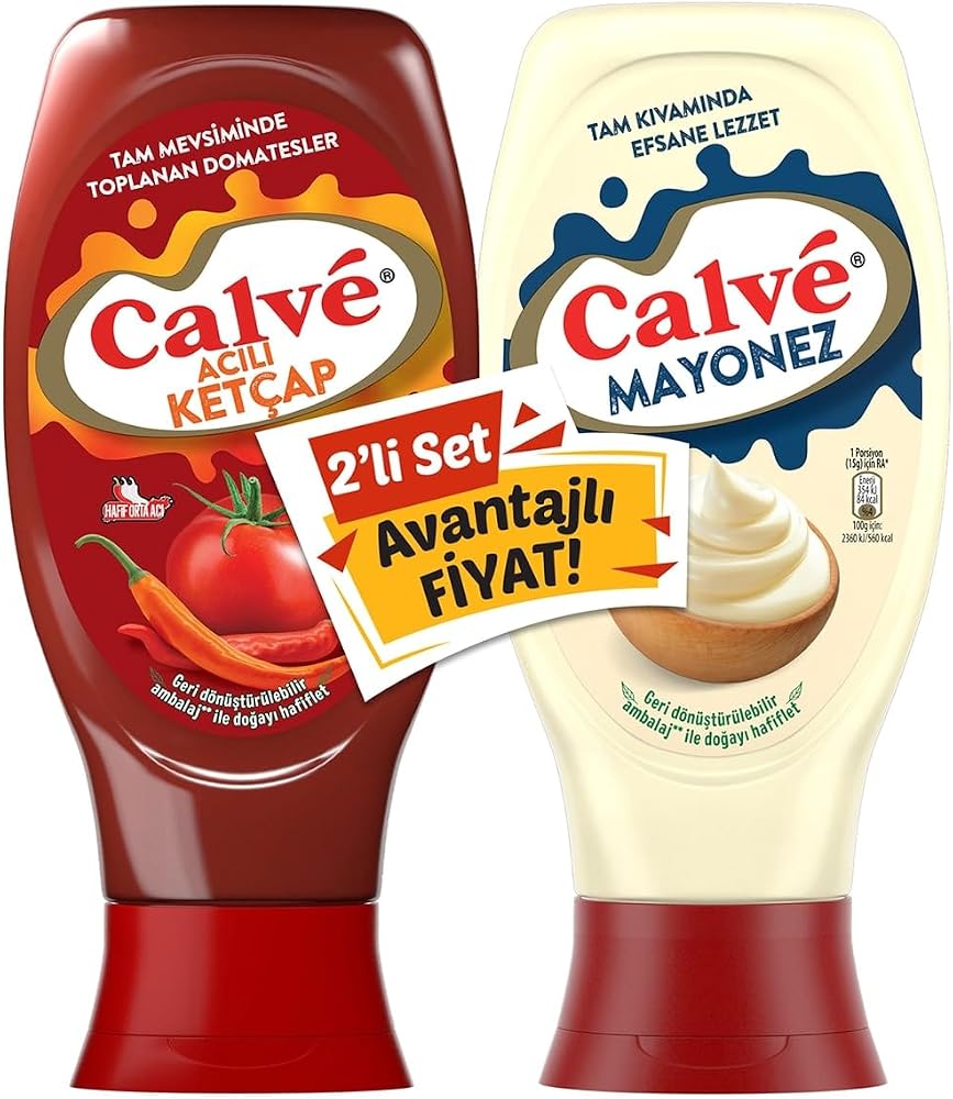 Calve Acılı Ketçap Mayonez Orta Set 810 gr