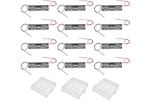 JZK 12 x AA Battery Holder with Wire Leads, Plastic Casing, AA Battery Holder with Leads, 1.5V AA Battery Holder, Plus 3 Cell Storage Box