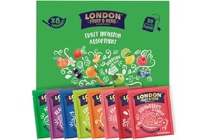 London Fruit & Herb Company Fruit Tea Selection Box and Gift Set. 80 Delicous Assorted Fruit Tea Bags, Always Naturally Caffeine-Free (8 Flavours, 80 Bags)